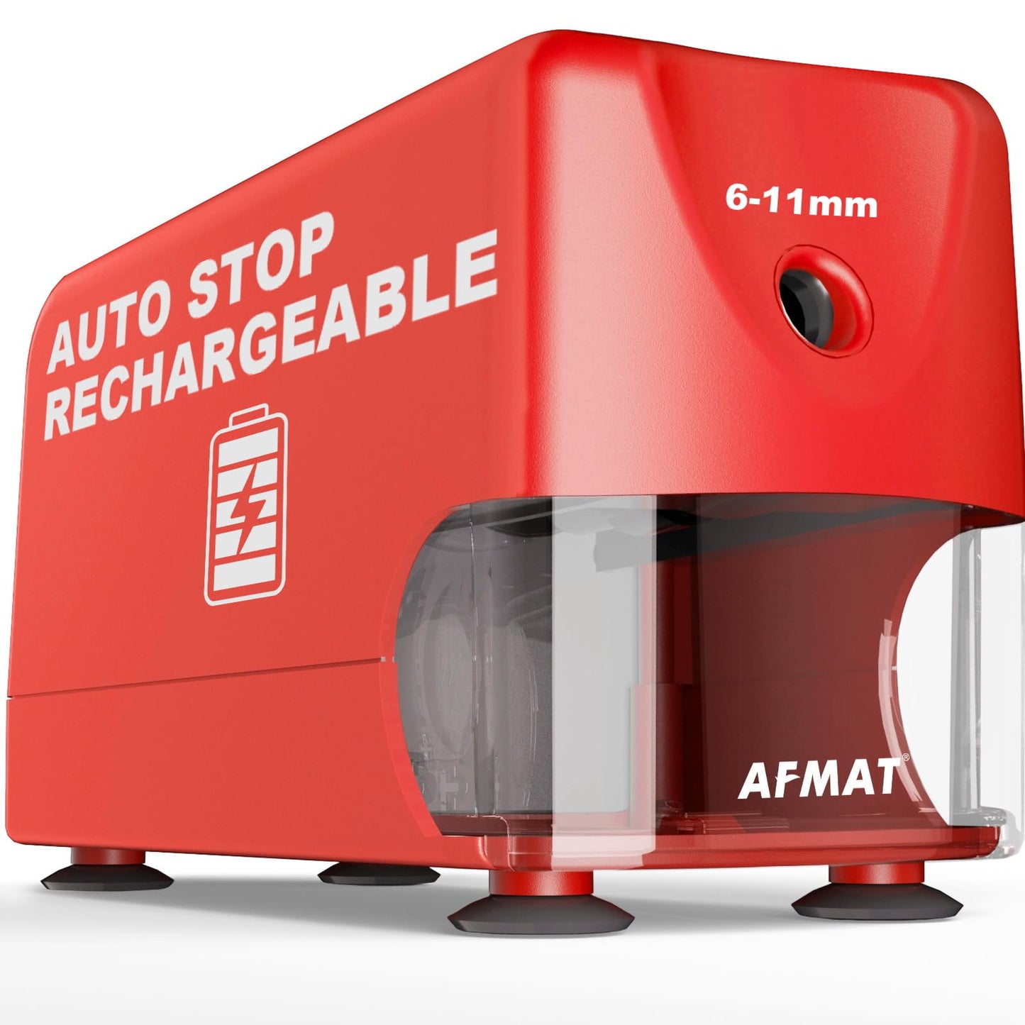 AFMAT PSD3 Super Durable Rechargeable Heavy Duty Electric Pencil Sharpener for 6-10.8mm Pencils,Upgraded Durable Blades 10,000 Sharpenings,PSD3BK