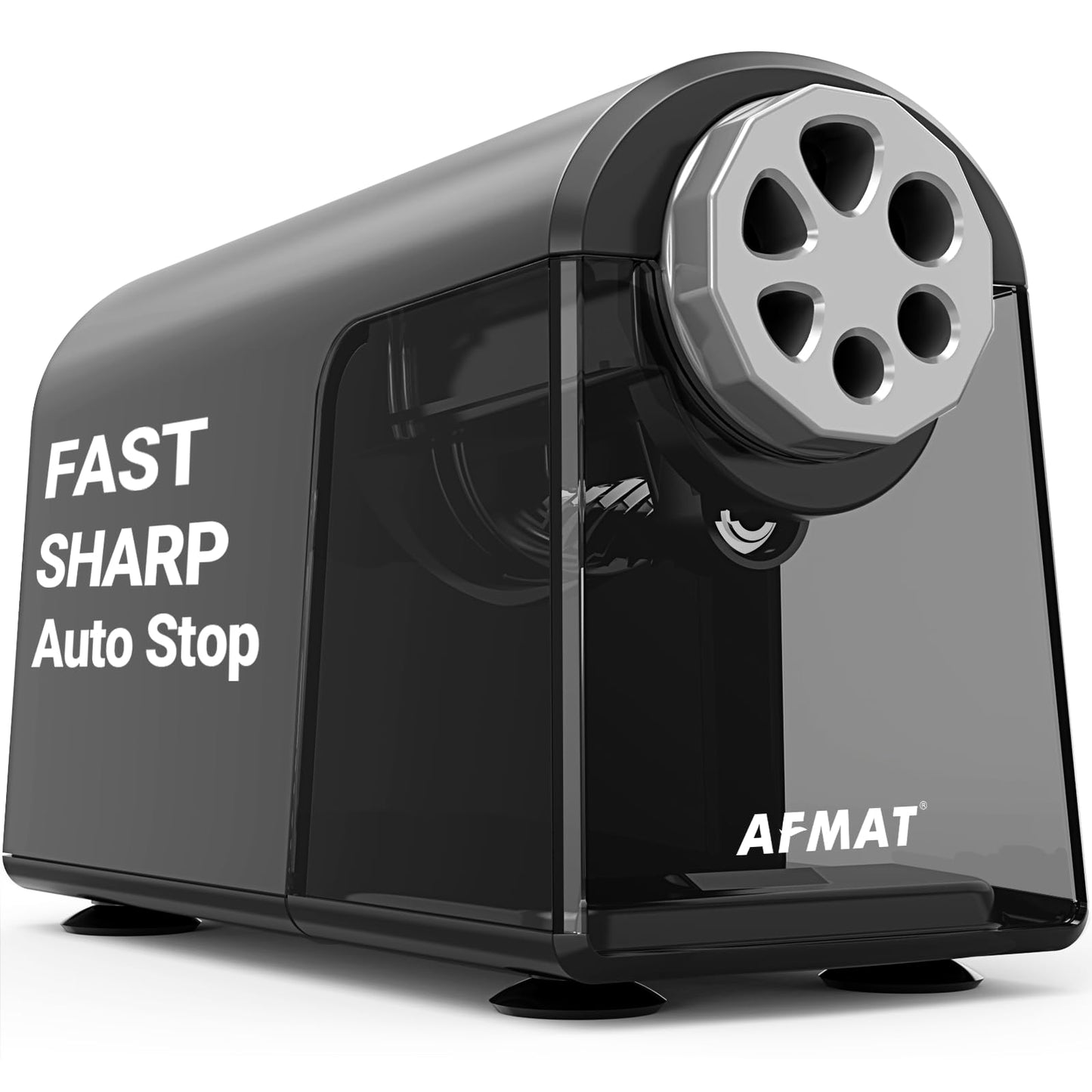 AFMAT PSX2 6 Holes Durable Heavy Duty Electric Pencil Sharpener,Auto Stop Pencil Sharpeners for 6-11mm Colored Pencils,PSX2PK