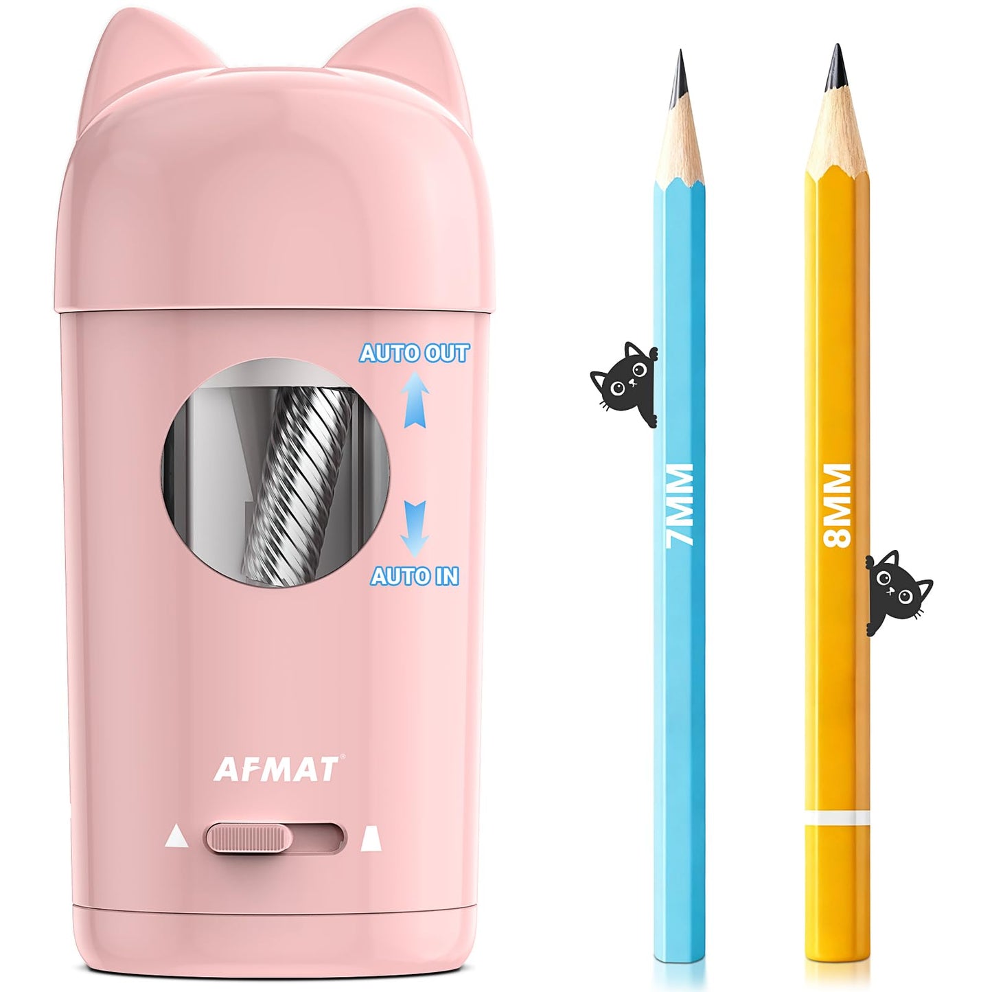 AFMAT PSX9 Cute Cat Electric Fully Automatic Pencil Sharpener for Kids,PSX9PR