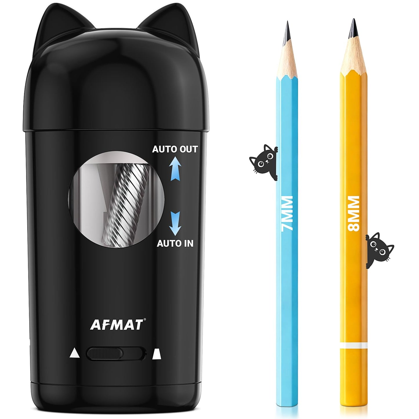 AFMAT PSX9 Cute Cat Electric Fully Automatic Pencil Sharpener for Kids,PSX9PR