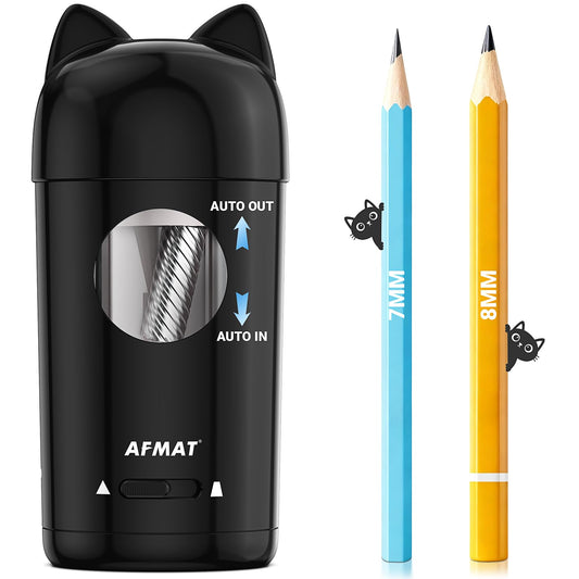 AFMAT PSX9 Cute Cat Electric Fully Automatic Pencil Sharpener for Kids,PSX9BK
