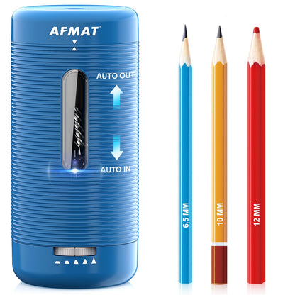 AFMAT PSC2 6.5-12mm Super Durable Fully Automatic Pencil Sharpener,2x more durable blade,for Jumbo & Colored Pencils (6.5-12mm),PSC2BS