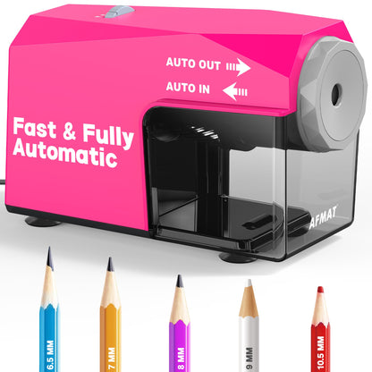 AFMAT Heavy Duty Fully Automatic Pencil Sharpener, Auto in & Out, Hands-Free Sharpeners for No.2/Jumbo/Colored Pencils (φ6.5-10.5mm)