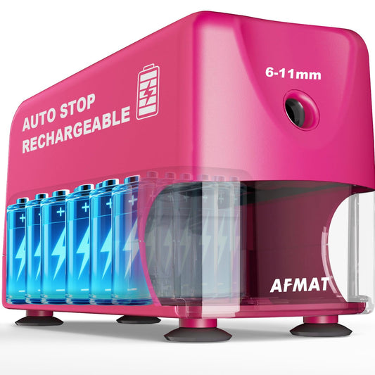 AFMAT PSD3 Super Durable Rechargeable Heavy Duty Electric Pencil Sharpener for 6-10.8mm Pencils,Upgraded Durable Blades 10,000 Sharpenings,PSD3PK