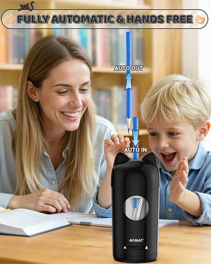 AFMAT PSX9 Cute Cat Electric Fully Automatic Pencil Sharpener for Kids,PSX9PR