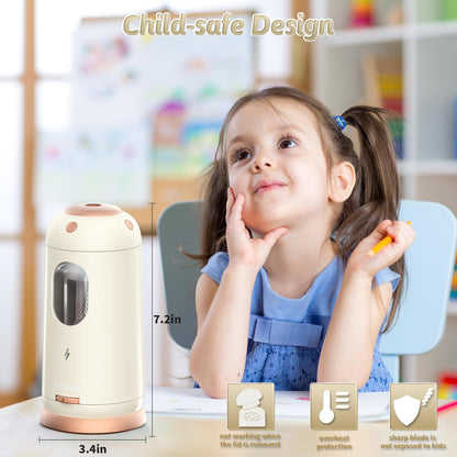 AFMAT Electric Pencil Sharpener, Auto in & Out, Fully Automatic Pencil Sharpener, Rechargeable Hands-Free Sharpeners for Jumbo & Colored Pencils (7-11.5mm), Good for Classroom/Home/Office, Model:PSC8(Black)