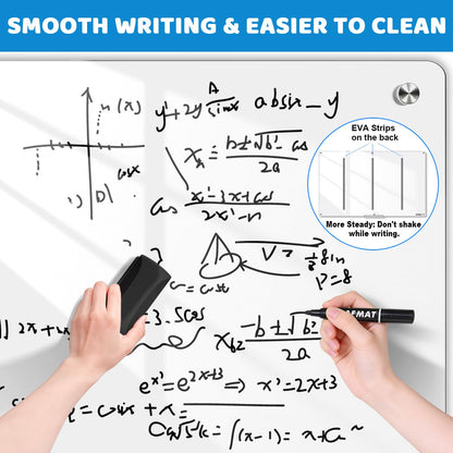 Magnetic Glass Dry Erase Board, 72" x 48" Glass Wall Mounted White Board, GB04EW3