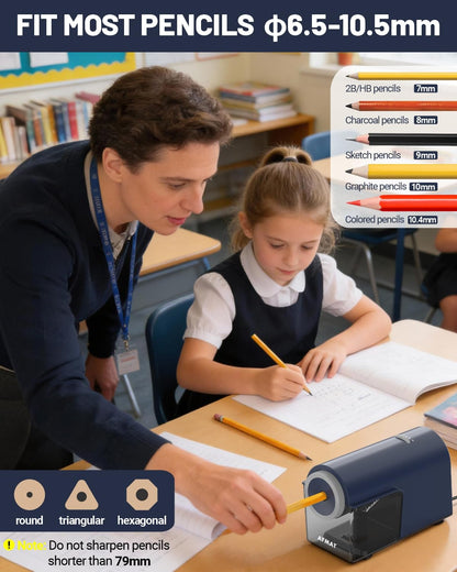 Newly Upgraded Fully Automatic Electric Pencil Sharpener,3X Longer Cutter Life, PSC5PR