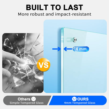 AFMAT Magnetic Glass Whiteboard, 96" x 48" Glass Dry Erase Board, GB04WH4