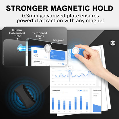 AFMAT Magnetic Glass Whiteboard, 96" x 48" Glass Dry Erase Board,GB04BK4