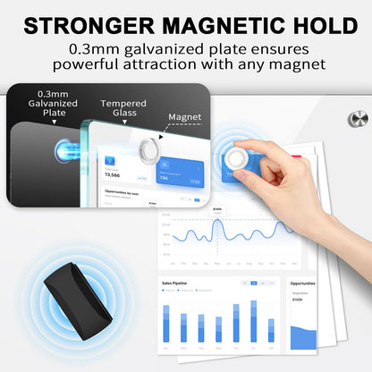 AFMAT Magnetic Glass Whiteboard 96" x 48", GB04EW4