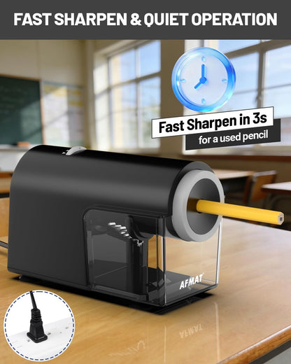 Newly Upgraded Fully Automatic Electric Pencil Sharpener,3X Longer Cutter Life, PSC5PR