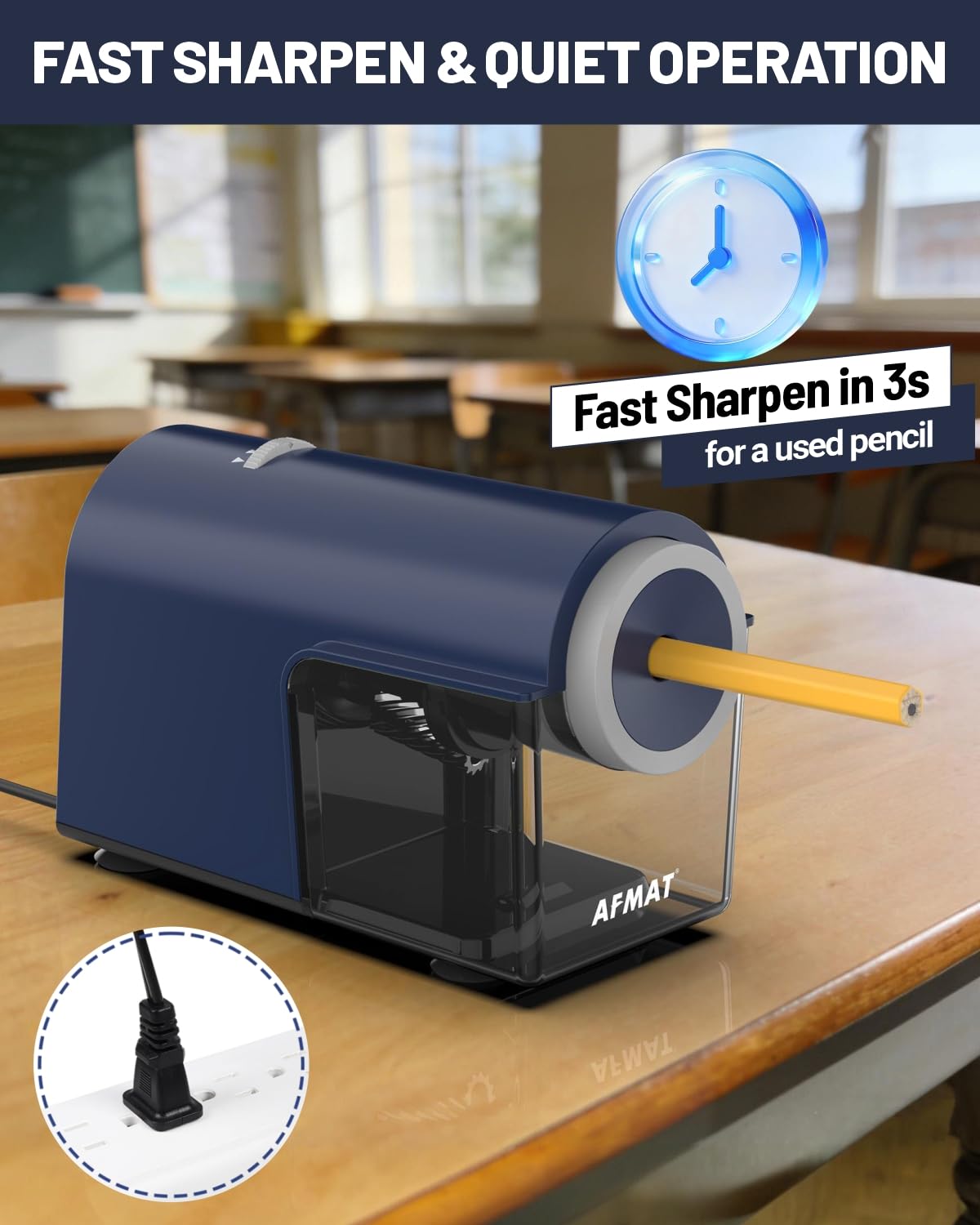 Newly Upgraded Fully Automatic Electric Pencil Sharpener,3X Longer Cutter Life, PSC5PR