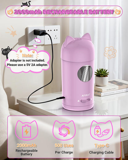 AFMAT PSX9 Cute Cat Electric Fully Automatic Pencil Sharpener for Kids,PSX9PR