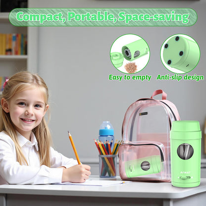 AFMAT Electric Pencil Sharpener, Auto in & Out, Fully Automatic Pencil Sharpener for Colored Pencils, Rechargeable Hands-Free Sharpeners for φ7-8mm Pencils, Good for Classroom/Home PSX8(Black)