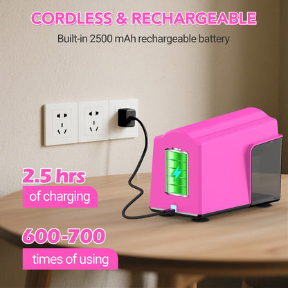 AFMAT Electric Pencil Sharpener Heavy Duty, 6 Holes, Super Fast, Auto Stop & Save Pencils, 10000 Sharpening Times, Rechargeable Classroom Pencil Sharpener for 6-11mm No.2/Large/Colored Pencils, Model:PSD4(Black)