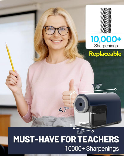 Newly Upgraded Fully Automatic Electric Pencil Sharpener,3X Longer Cutter Life, PSC5PR