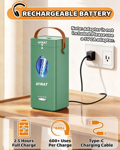 AFMAT Newly Upgraded PSC7 Electric Fully Automatic Pencil Sharpener,3X Longer Cutter Life,for 6-12mm No.2/Jumbo/Colored Pencils Pencils, Auto in & Out, 5 Sharpness Modes, Rechargeable Heavy Duty Sharpeners for Classroom Home Office PSC7RD