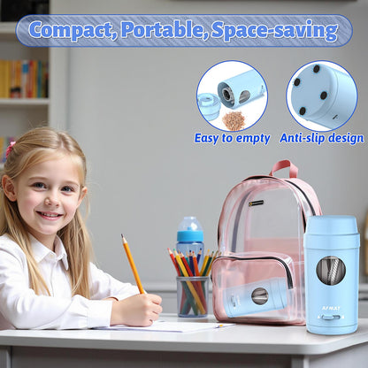 AFMAT Electric Pencil Sharpener, Auto in & Out, Fully Automatic Pencil Sharpener for Colored Pencils, Rechargeable Hands-Free Sharpeners for φ7-8mm Pencils, Good for Classroom/Home PSX8(Black)