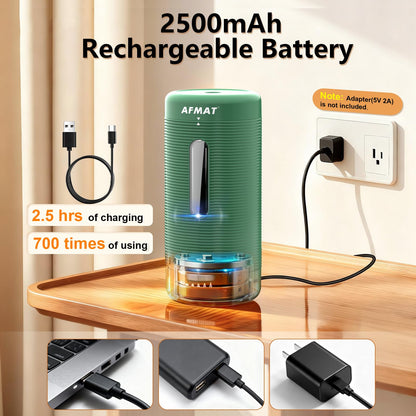 AFMAT PSC2 Electric Fully Automatic Pencil Sharpener, Auto in & Out, Rechargeable Hands-Free Sharpeners for Jumbo & Colored Pencils (6.5-12mm)