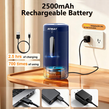 AFMAT PSC2 Electric Fully Automatic Pencil Sharpener, Auto in & Out, Rechargeable Hands-Free Sharpeners for Jumbo & Colored Pencils (6.5-12mm)