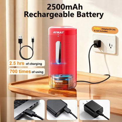 AFMAT PSC2 Electric Fully Automatic Pencil Sharpener, Auto in & Out, Rechargeable Hands-Free Sharpeners for Jumbo & Colored Pencils (6.5-12mm)