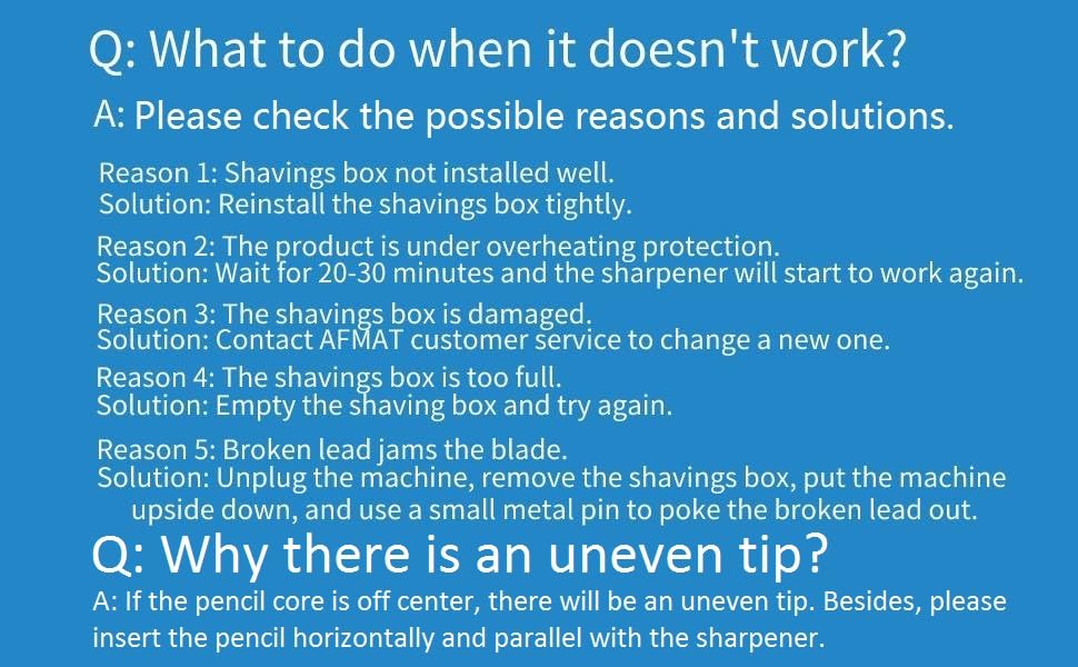 AFMAT PS13 Durable Heavy-Duty Electric Pencil Sharpener for Classrooms for 6.5-8mm No.2/Colored Pencils