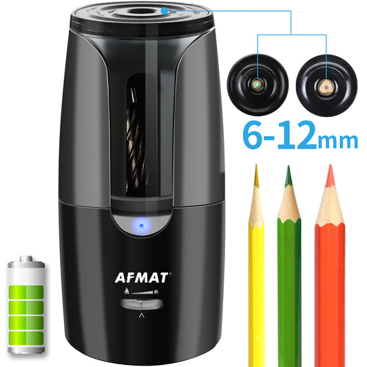 Electric Pencil Sharpener, Large-dia 6-12mm Electric Pencil Sharpener for Colored Pencil/#2 Pencil-PS29(Black)/PS90(Blue)/PS82(Grey)