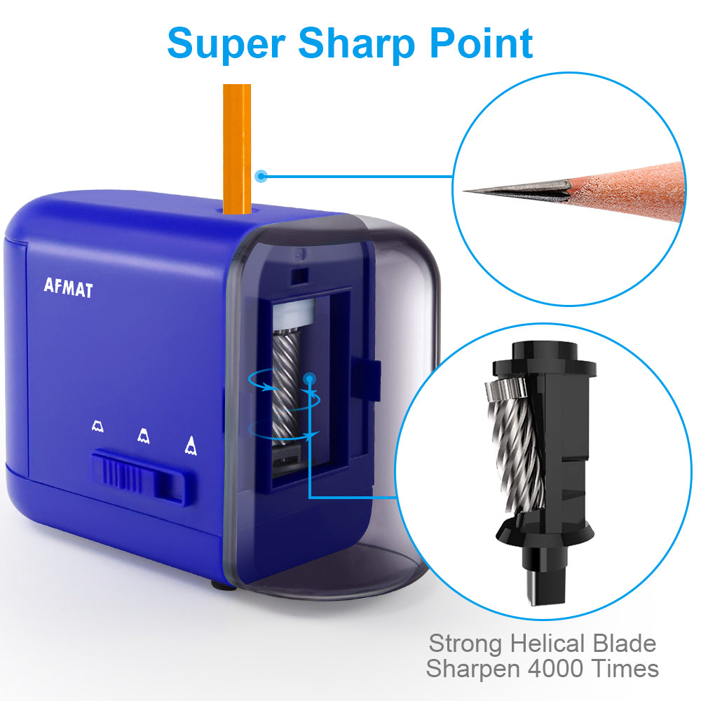 AFMAT Electric Pencil Sharpener for Colored Pencils, Auto Stop, Super Sharp  