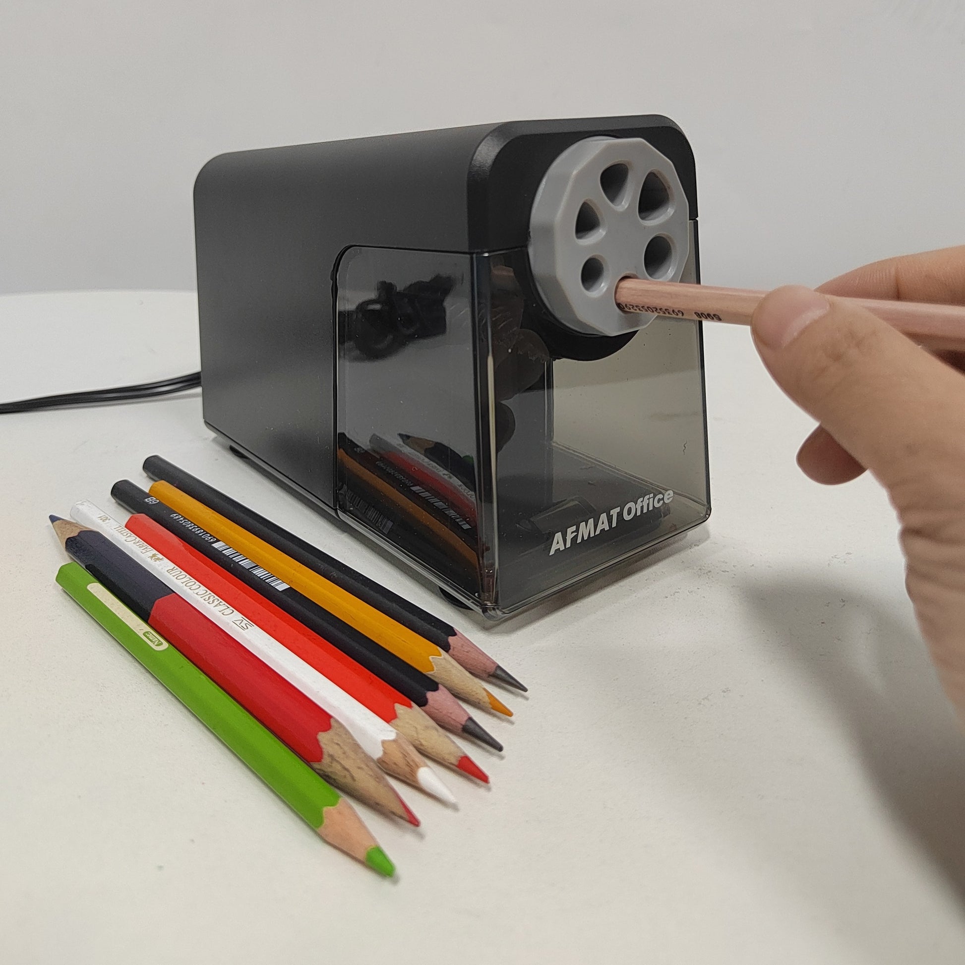 Electric Pencil Sharpener, 120V US Plug, Auto Stop for 6-12mm No.2/Colored  Pencils-PS91-94