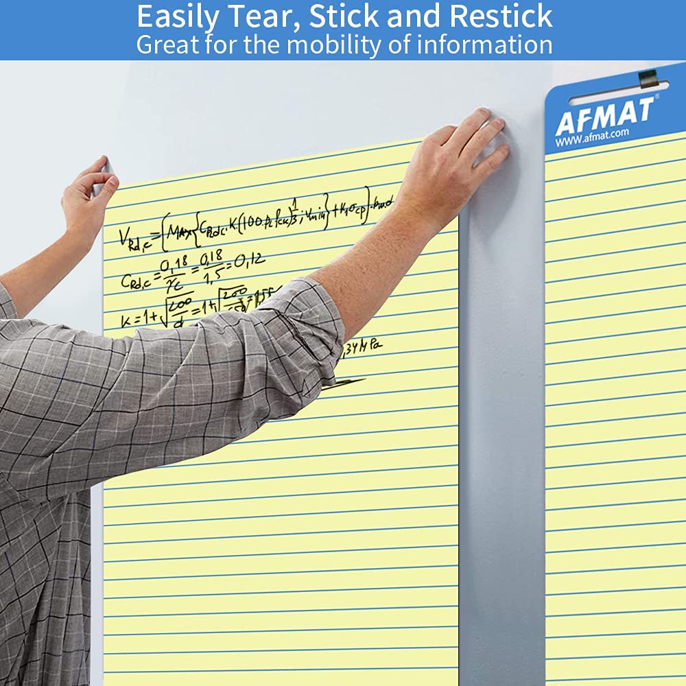 AFMAT Sticky Easel Pads Upgraded Flip Chart Paper Large Easel Paper for Teachers 25 x 30 Inches Self Stick Easel Paper for White Board 30 Sheets/Pad 4