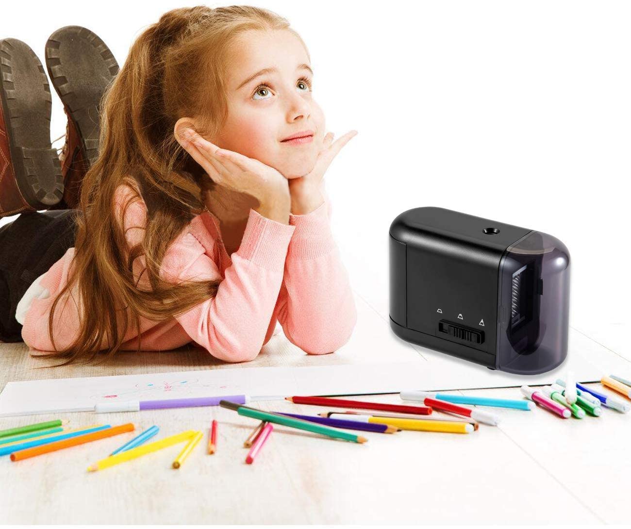Electric Pencil Sharpener, Pencil Sharpener for Colored Pencils, Automatic  Pencil Sharpener Plug in for 6-8mm No.2/Colored Pencils, Portable Pencil