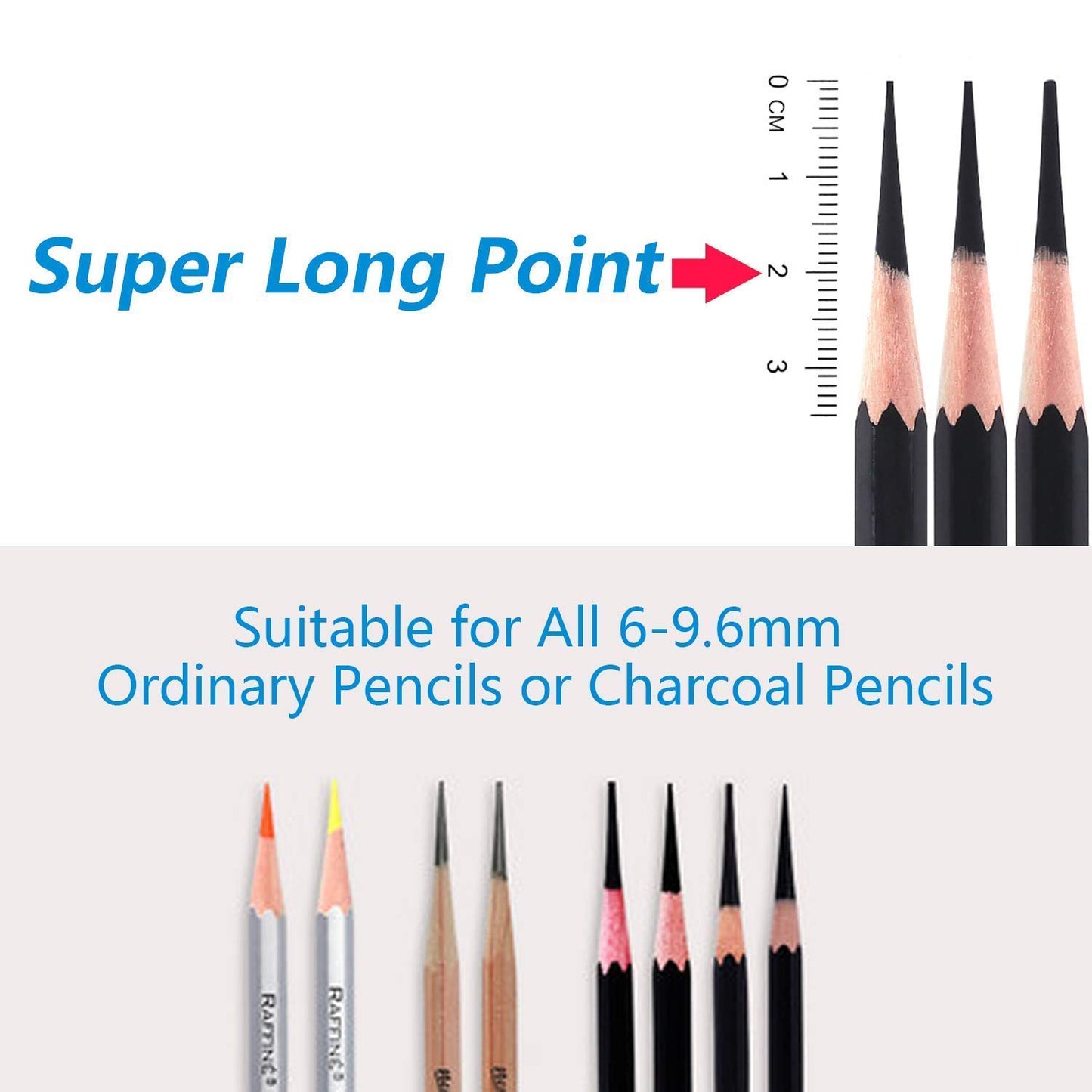 AFMAT Artist Pencil Sharpener Charcoal Pencil Sharpener Long Point