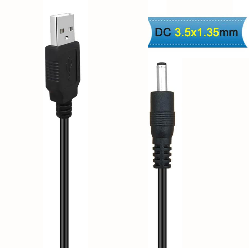 5V DC Power Cord USB to DC 3.5mm x 1.35mm Barrel Jack for PS-B06