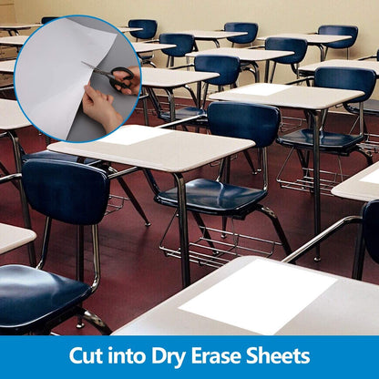 AFMAT Dry Erase Board Sticker, 48 x 36 inches White Board Wallpaper,3 Markers