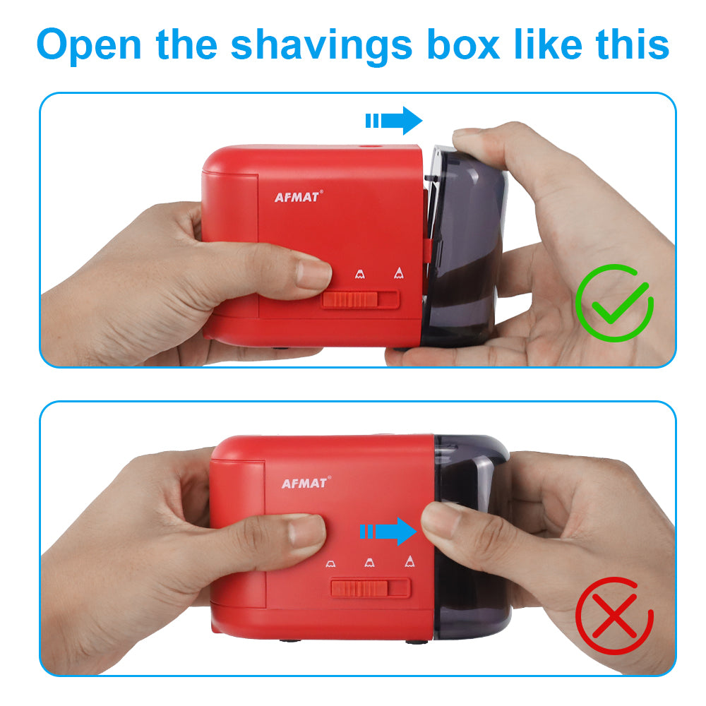 Electric Pencil Sharpener for Colored Pencils (6-8mm) with Adapter Red-PS77