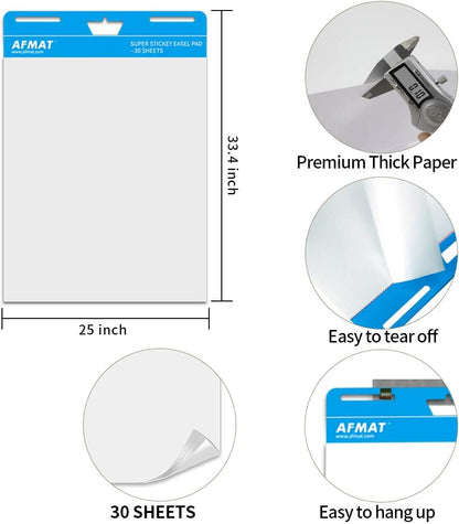Sticky Easel Pad, 8 Pads, 25 x 30 Inches UPGRADED Anchor Chart Paper-YY03